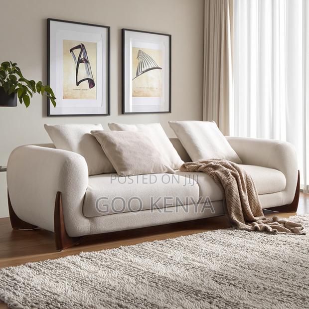 Home Sofa; White Upholstered Sofa Set With Solid Wood Base - thumbnail 15