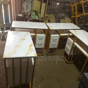 Powder Coating Manicure Tables With Two Drawers