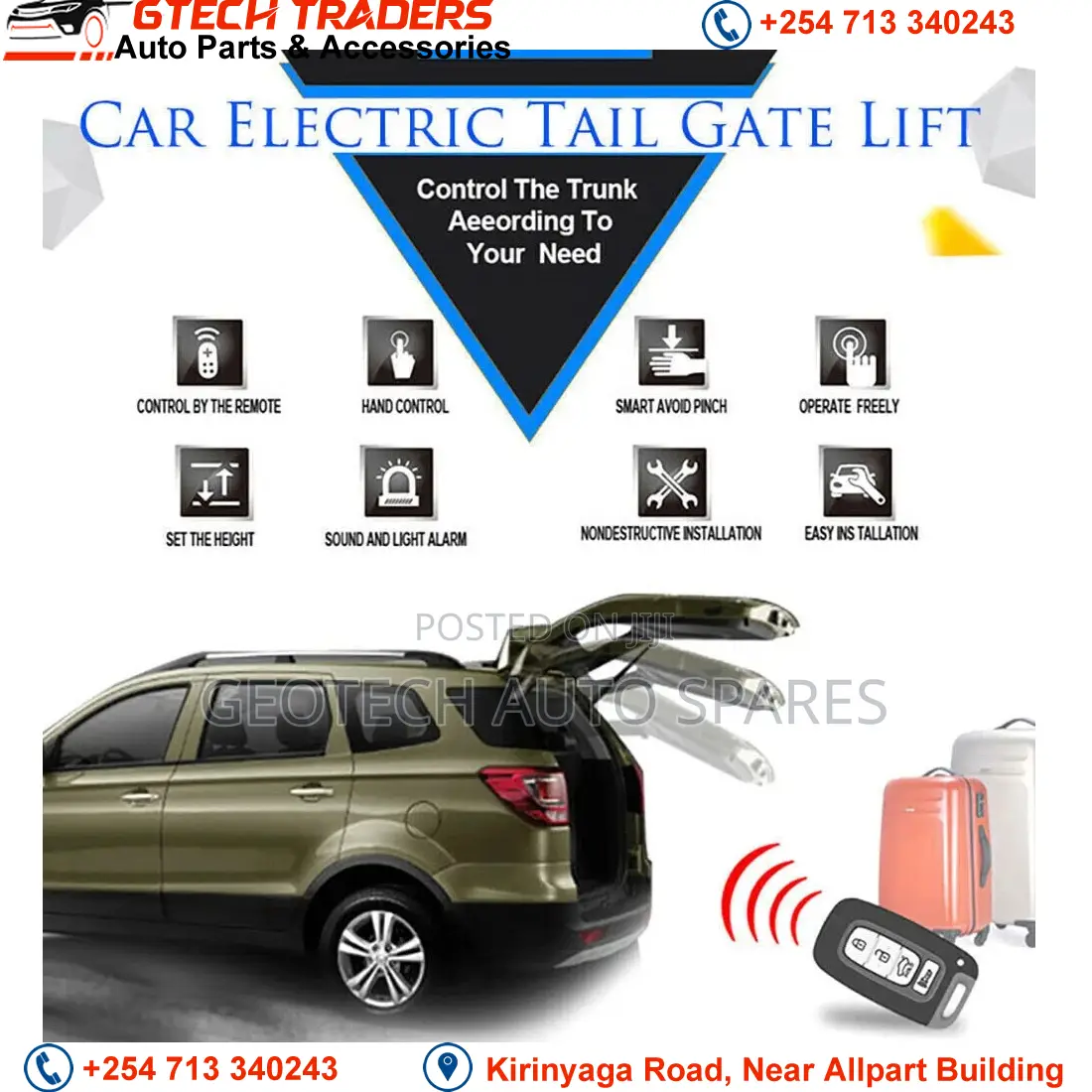 Toyota Harrier Electric Boot Shocks / Power Tailgate Kit- New Model