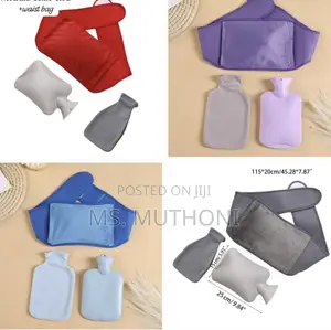 Wearable Hot Water Bottle With a Waist Belt and Cover.
