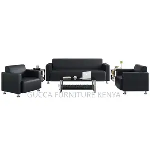 5-seater Leather Upholstered Office Sofa Set