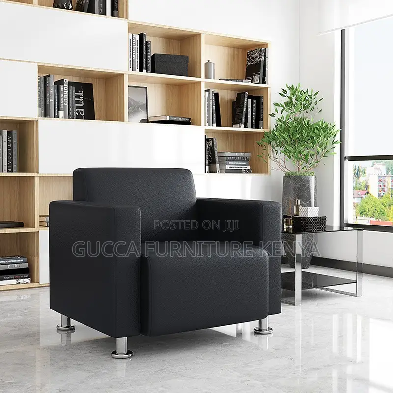 5-seater Leather Upholstered Office Sofa Set