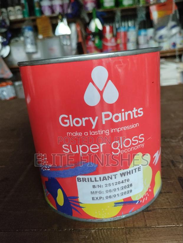 Glory High Gloss Economy Brilliant White Paint 1 Litre - main view