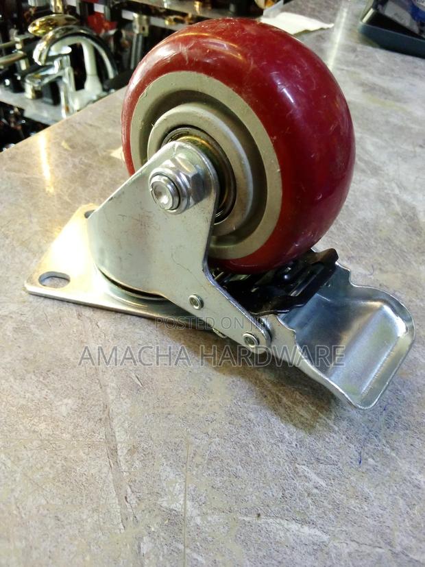 3" Heavy Duty Red Caster Wheels - main view