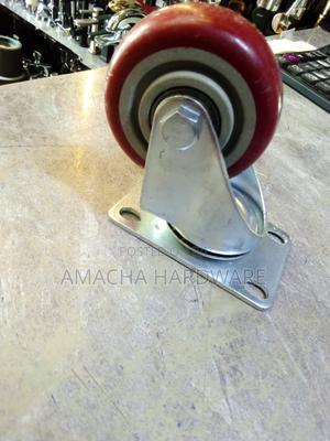 3" Red Caster Wheels (Without Brakes) - thumbnail 2