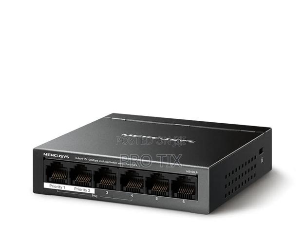 Mercusys 6-Port 10/100mbps Desktop Switch With 4-Port Poe+ -Tl-Ms106l
