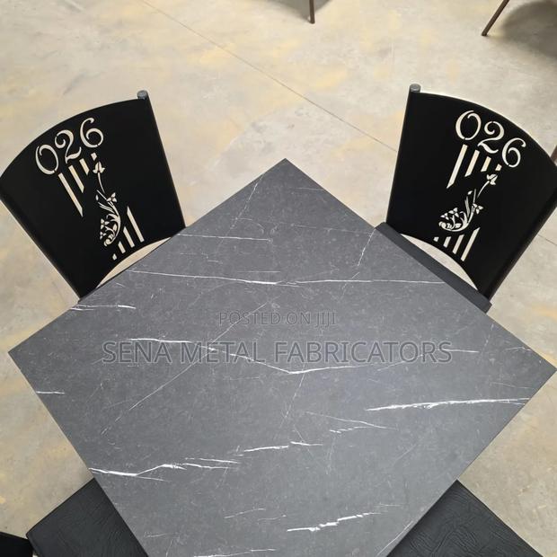Restaurant Set Matte Black Table With Custom Logo.