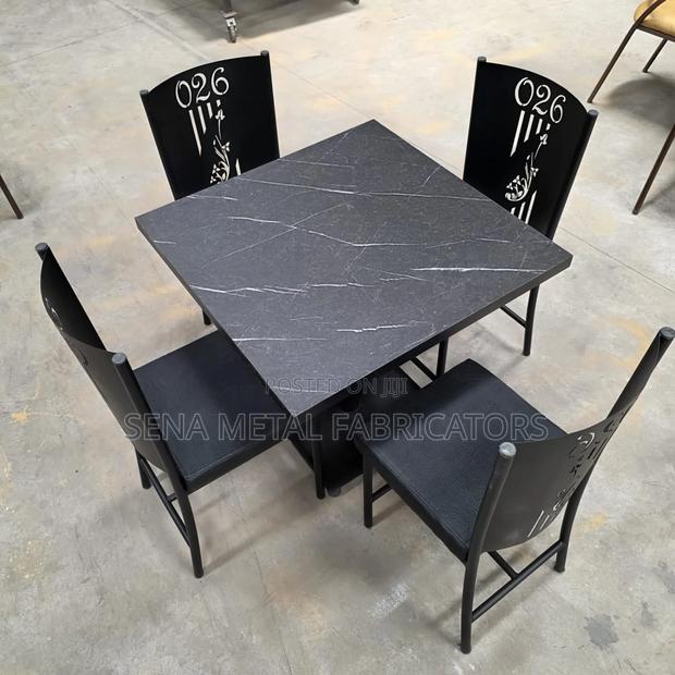 Restaurant Set Matte Black Table With Custom Logo. - thumbnail 2