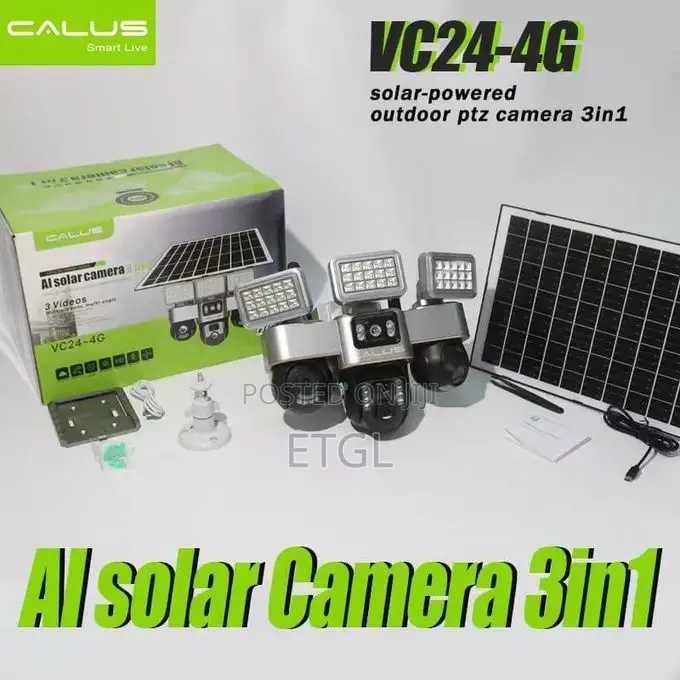 ‎Vc24-4g Solar Camera(Tripple Lens Ptz+Lights)