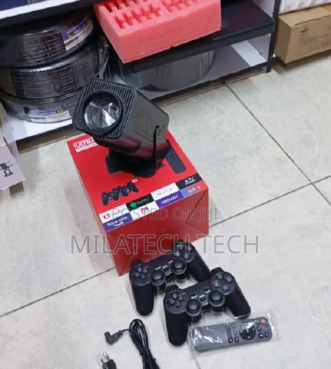 Android Projector With Dual Gaming Controllers Wireless Connectivity