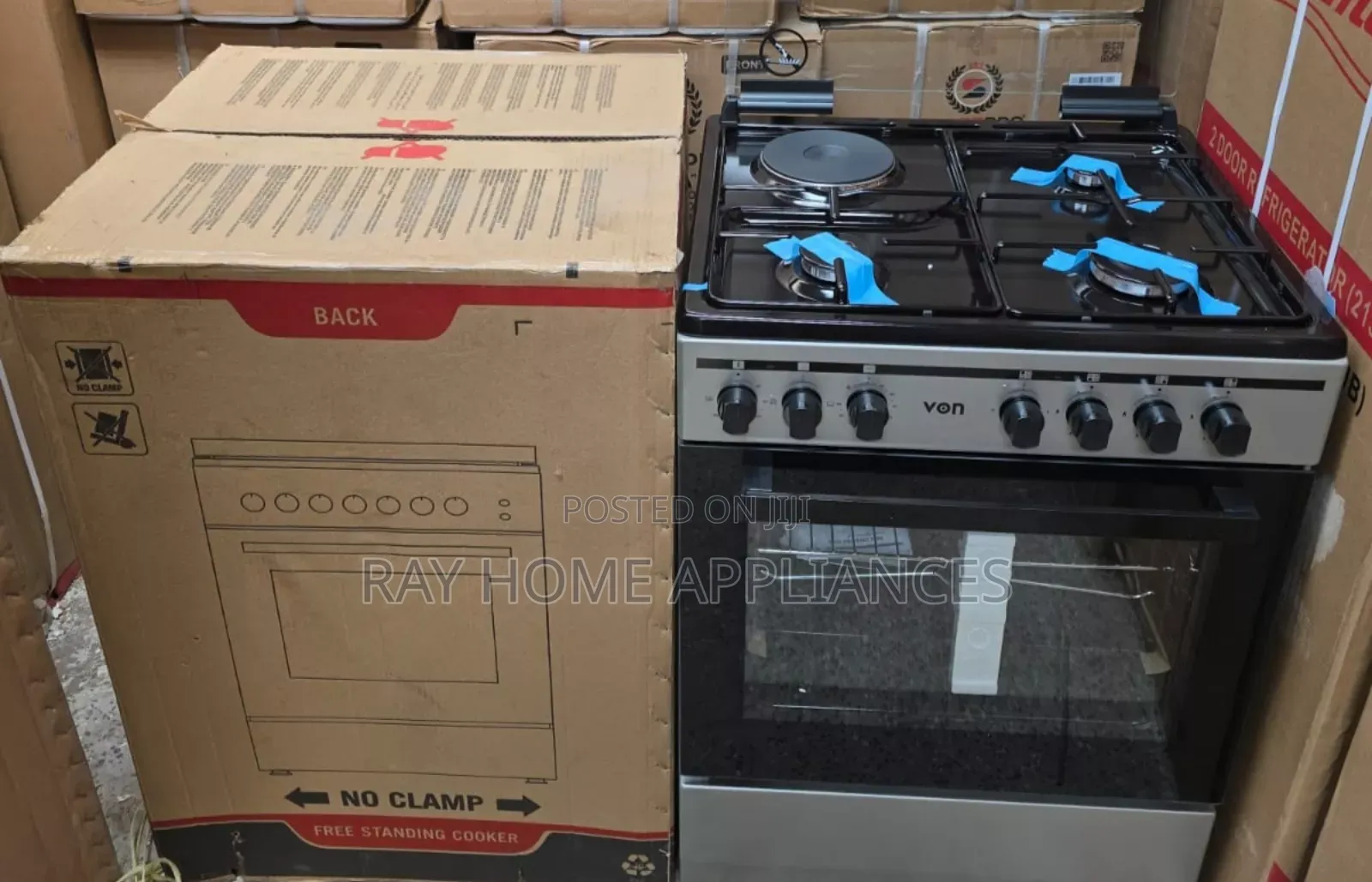 Von 3gas+1electric Plate 60cm*60cm Standing Cooker With Electricoven