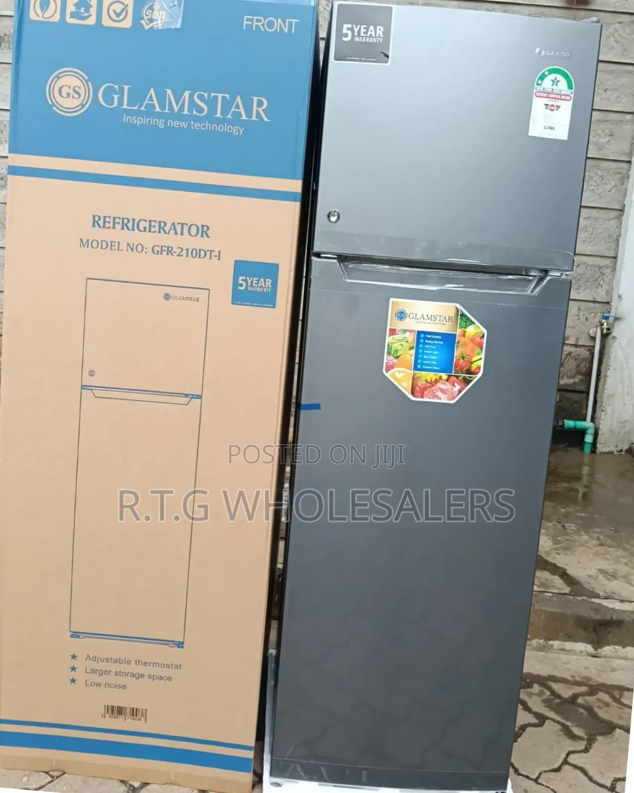 Glamstar 168l Double Door Fridge With Freezer