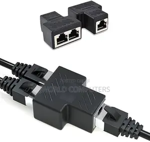 Rj45 Splitter Adapter Black PVC Type