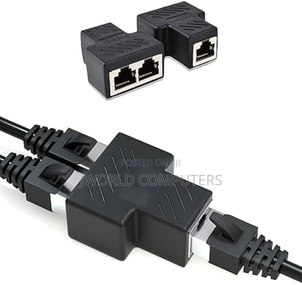Rj45 Splitter Adapter Black PVC Type - main view