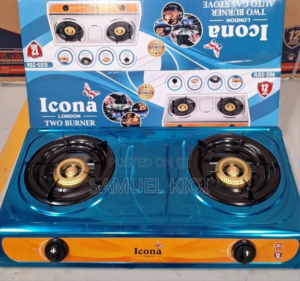 Icona 2 Burner Gas Stove Stainless Steel Cooker - main view