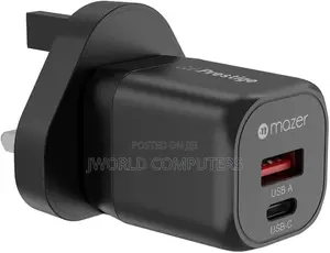 1-Port Usb-C Gan Charger (20w) Uk-Plug Black
