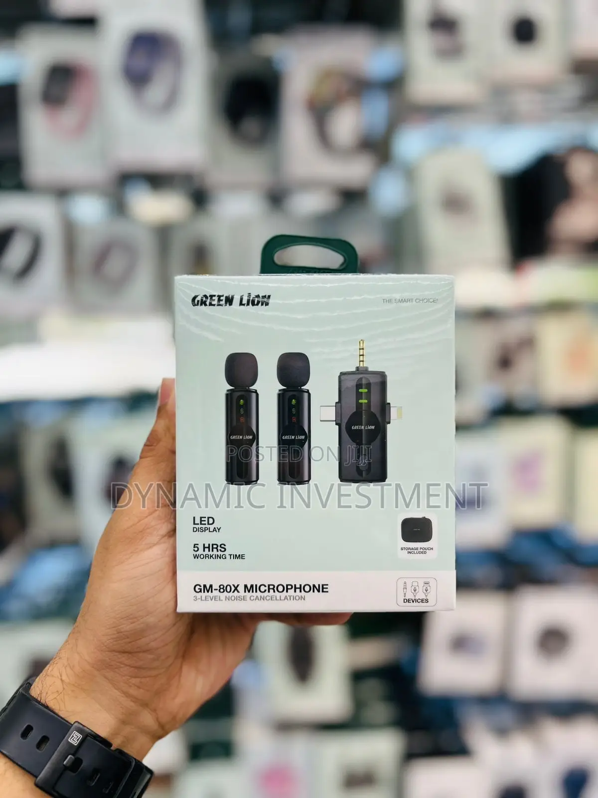 Green Lion Dual Microphone 3 in 1 Display 3 Level Noise Cancelation