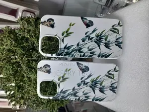 Raleavo Floral iPhone 15,Liquid Silicone Cover With Cute Flower Branch