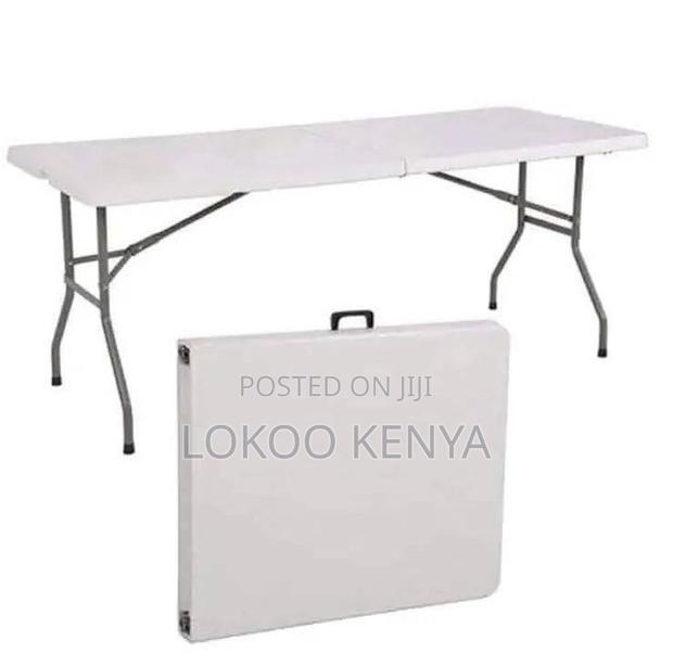 Dining Table; Lightweight Plastic Folding Outdoor-Dining Table - thumbnail 4