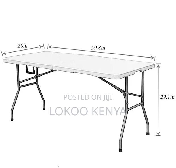 Dining Table; Lightweight Plastic Folding Outdoor-Dining Table - thumbnail 5