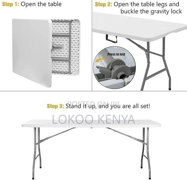 Dining Table; Lightweight Plastic Folding Outdoor-Dining Table - thumbnail 6