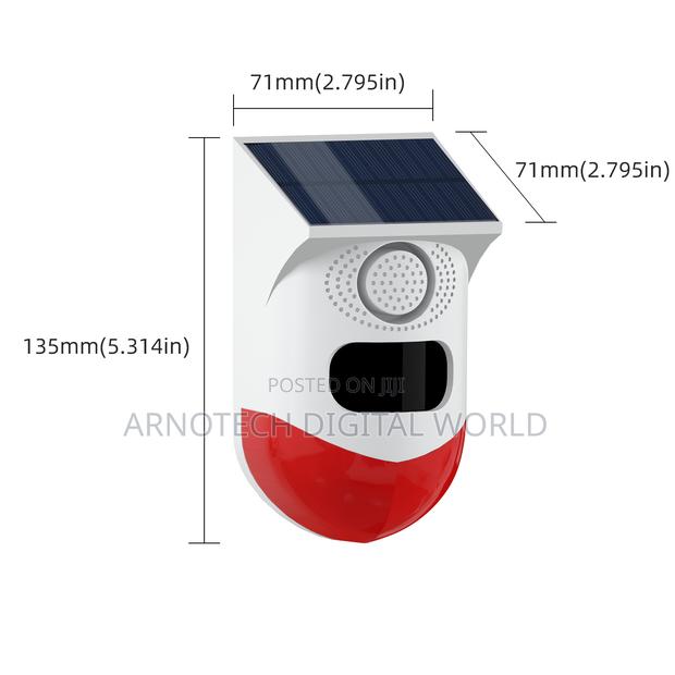 Wireless Infrared Motion Sensor Detector Strobe Siren Solar Alarm - thumbnail 2