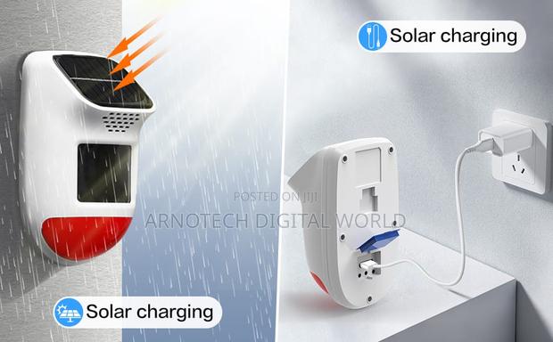 Wireless Infrared Motion Sensor Detector Strobe Siren Solar Alarm - thumbnail 4