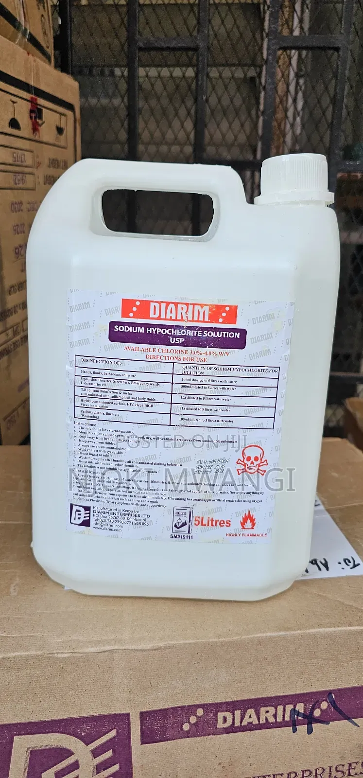 Jik (Sodium Hypochlorite 5litres 3-4%)