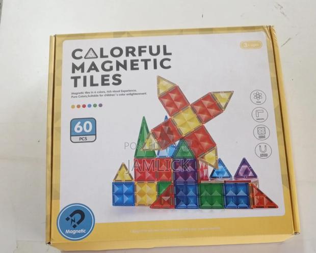 60pcs Colourful Magnetic Tiles - Kb - main view