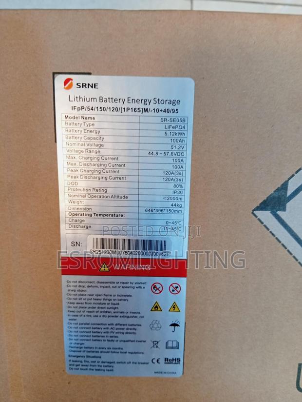 Srne Sr-Se05b Lithium (Lifepo4) 5.12kwh 51.2v - thumbnail 3