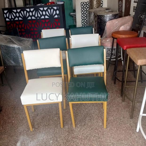 Sophisticated Cream Gold Frame Waiting Chairs - main view