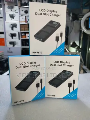 LCD Display Dual Slot Charger for Np-F970