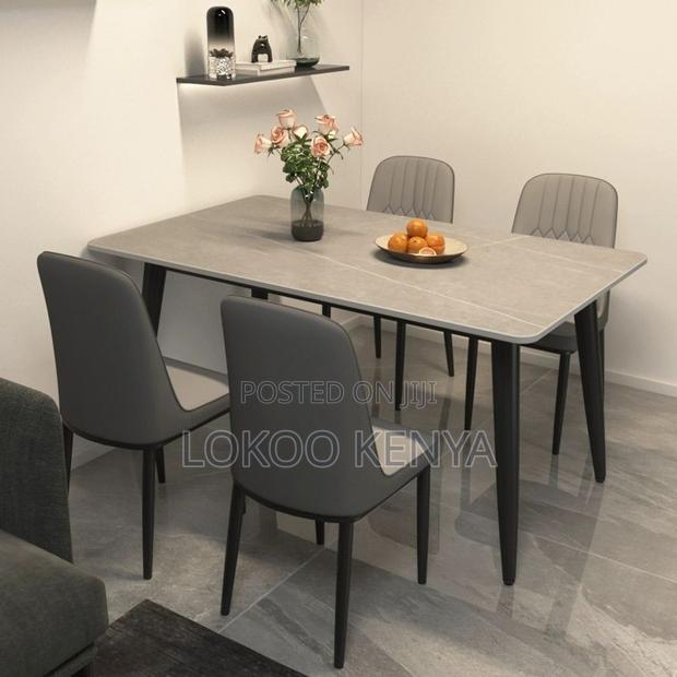 Dining Table ; Glossy Marble Top Dining Table - thumbnail 11