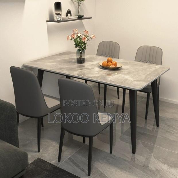 Dining Table ; Glossy Marble Top Dining Table - thumbnail 13