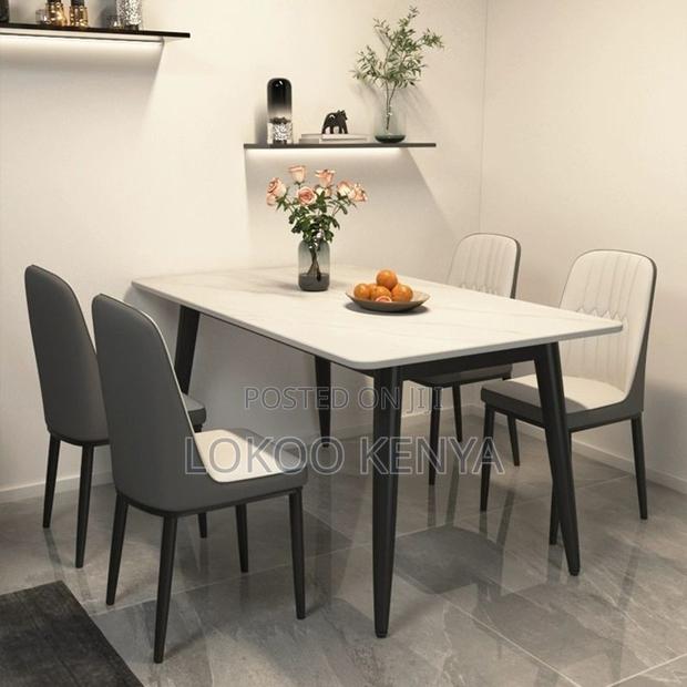 Dining Table ; Glossy Marble Top Dining Table - thumbnail 14