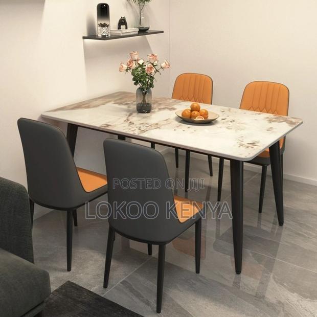 Dining Table ; Glossy Marble Top Dining Table - thumbnail 16