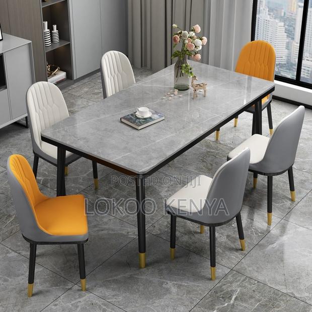Dining Table ; Glossy Marble Top Dining Table - thumbnail 18