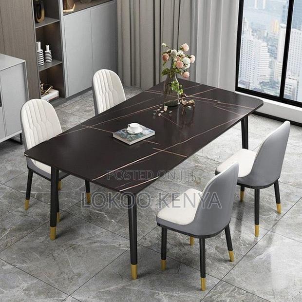 Dining Table ; Glossy Marble Top Dining Table - thumbnail 19