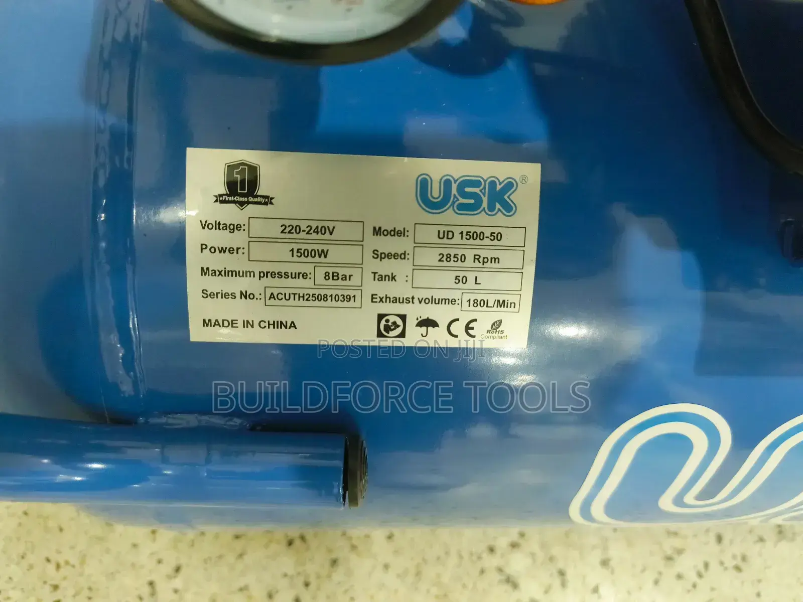 Air Compressor 2 Hp Usk 50 Litres