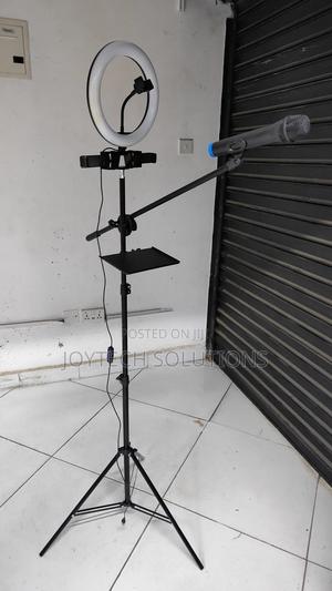 Microphone Advanced Stand ( With Ringlight ) Dual Phone Holder - thumbnail 2