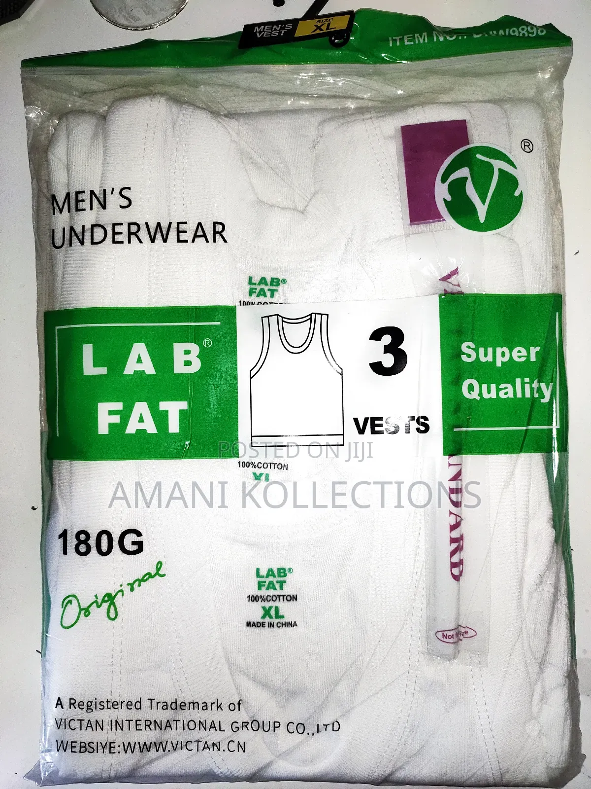 Men Vest (Medium Size) - White 3 Pieces