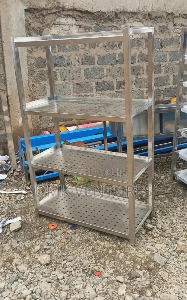 Resilient Stainless Steel Perforated Storage Rack - main view