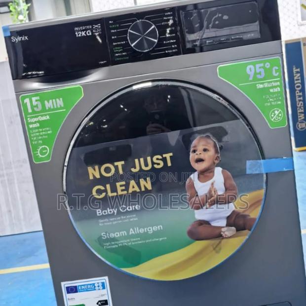 Syinix Frontload Washer 12 Kg – Wash Spin - main view