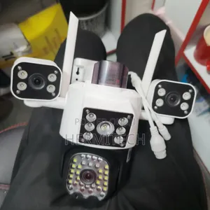 Triple Lens CCTV Surveillance Electric Powered PTZ CCTV Wifi Camera