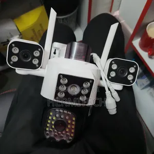 Triple Lens CCTV Surveillance Electric Powered PTZ CCTV Wifi Camera