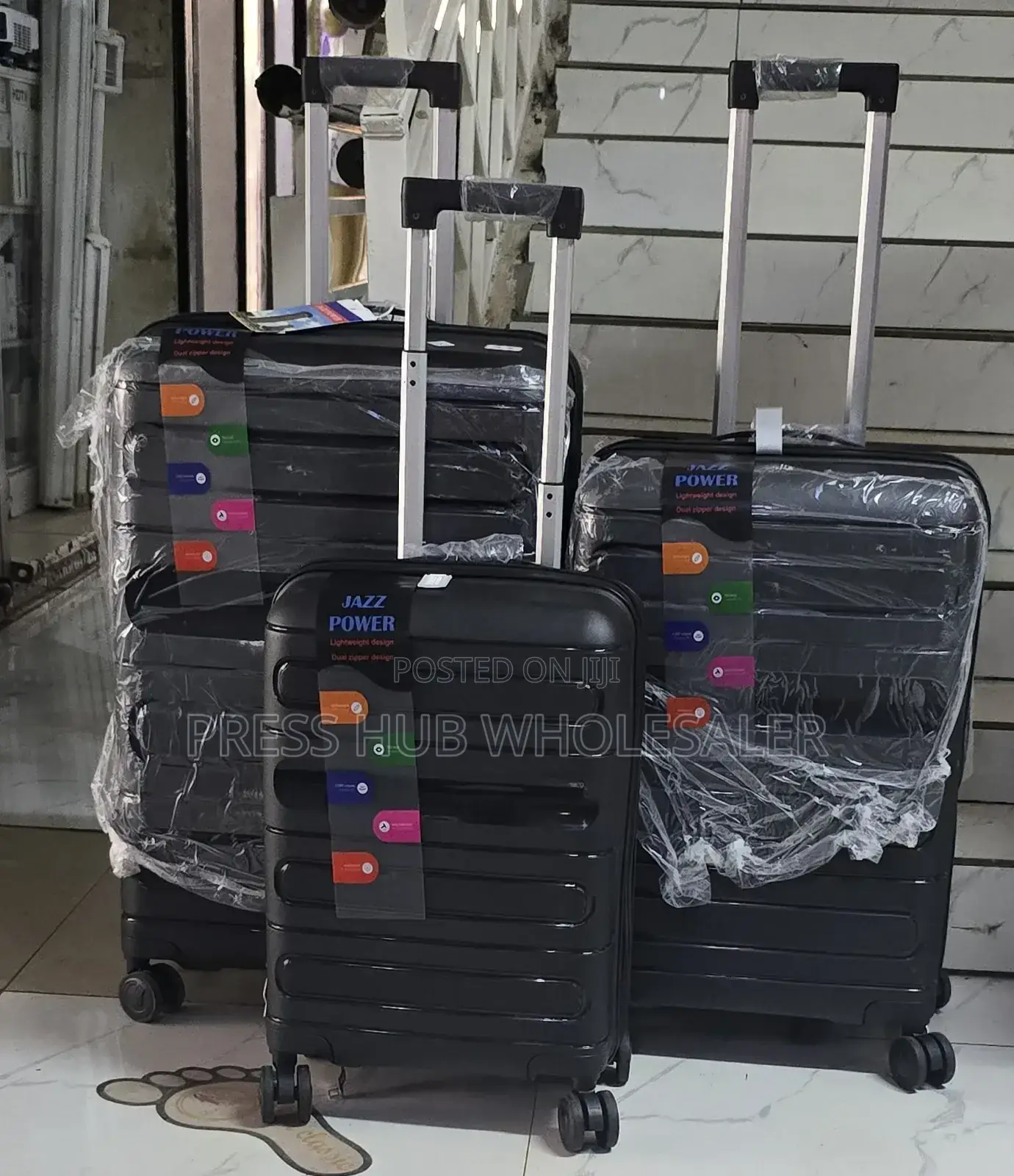 3-in-1 Unbreakable Travel Suitcase Set – Durable Rubber Luggage