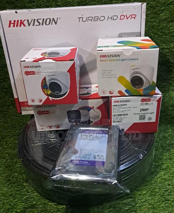 4ch Hikvision Hybrid Smart CCTV Kit Audio Night Light Protection