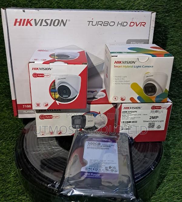 Hikvision Smart Hybrid 4ch CCTV Kit Audio Night Light Security