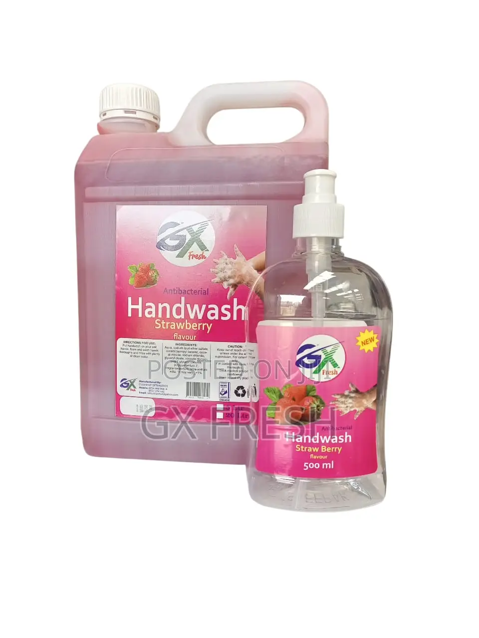 5ltr Handwash Strawberry + Empty Bottle