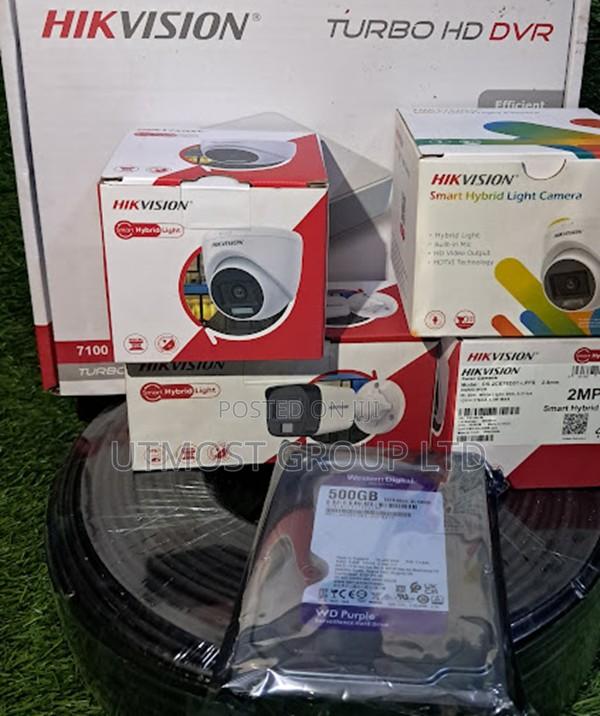 4 Channel Hikvision Hybrid CCTV Kit Audio Night Light Surveillance - main view